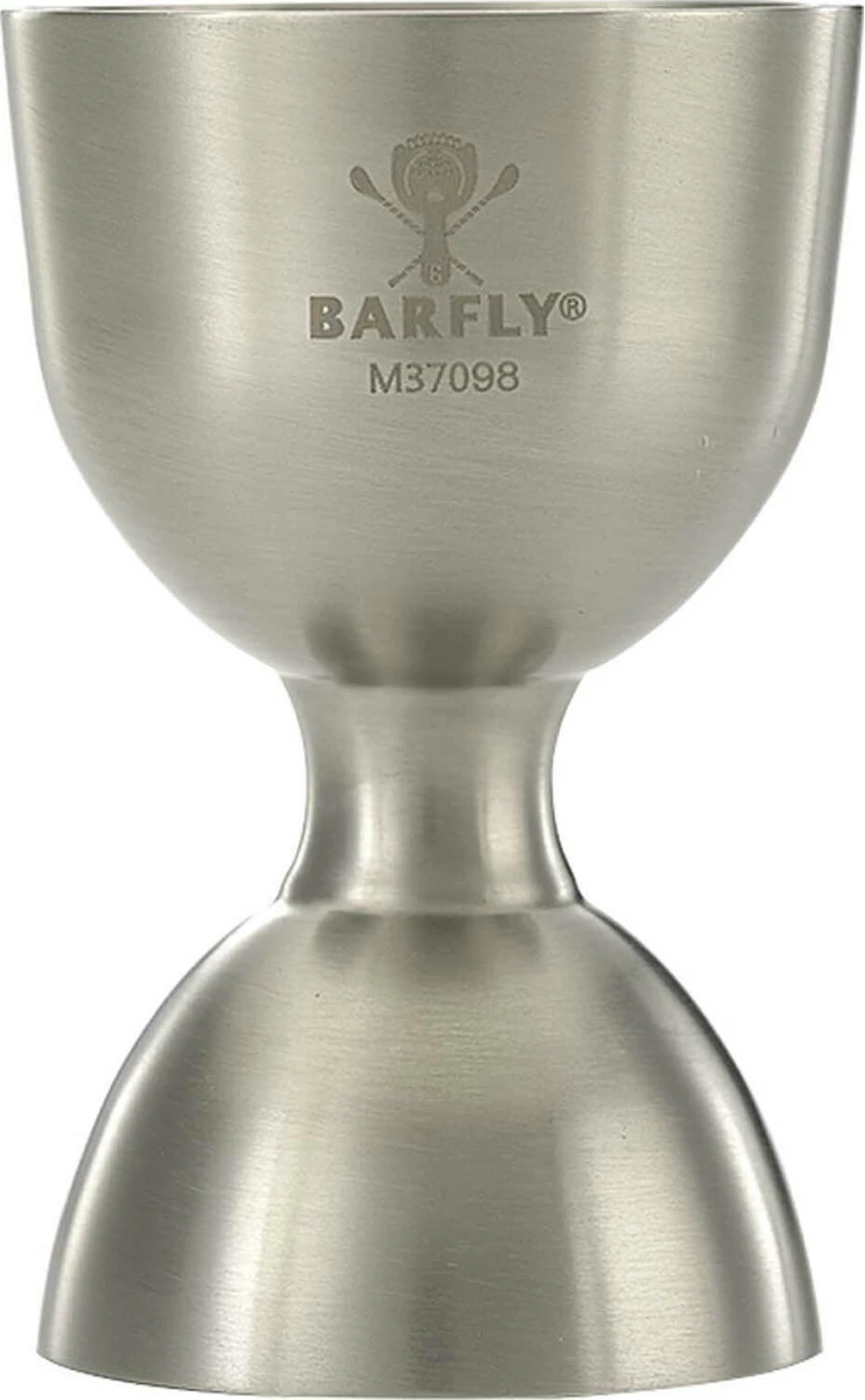 Jigger matës barmanësh, BarFly, 25/50 ml, inoks 18/8, buzë e drejtë, argjendtë/bakër antik
