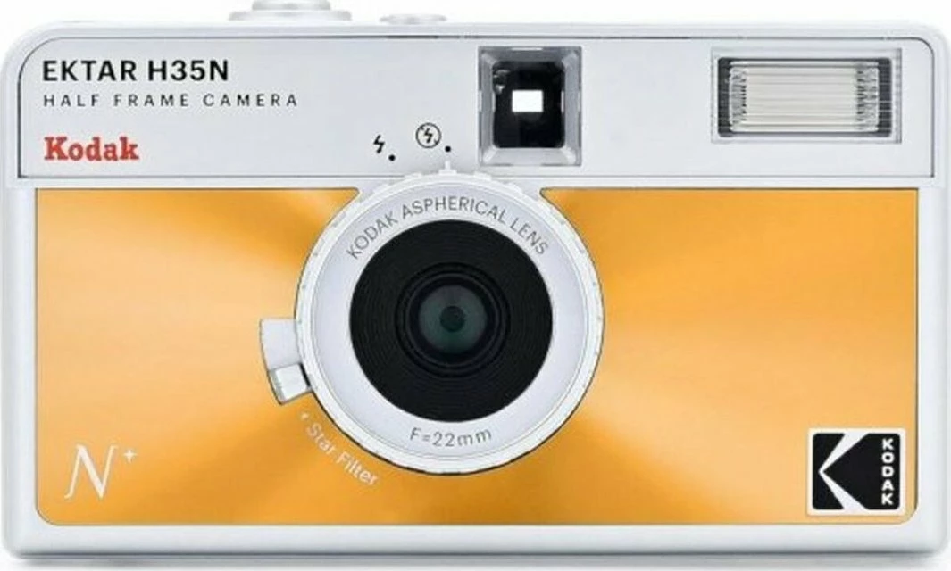 Aparat fotografik analog Kodak EKTAR H35N 35mm Half Frame, me flash, filtër ylli, Gold