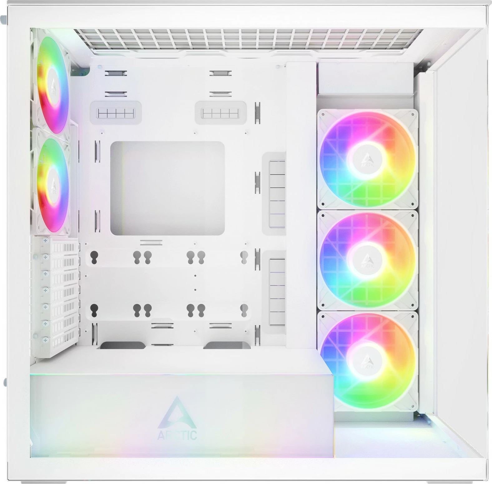 Kasë ARCTIC Xtender, Midi Tower, xham i temperuar, RGB, e bardhë