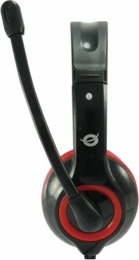 Kufje Conceptronic USB, mikrofon boom, kontroll volum, 2m, e kuqe