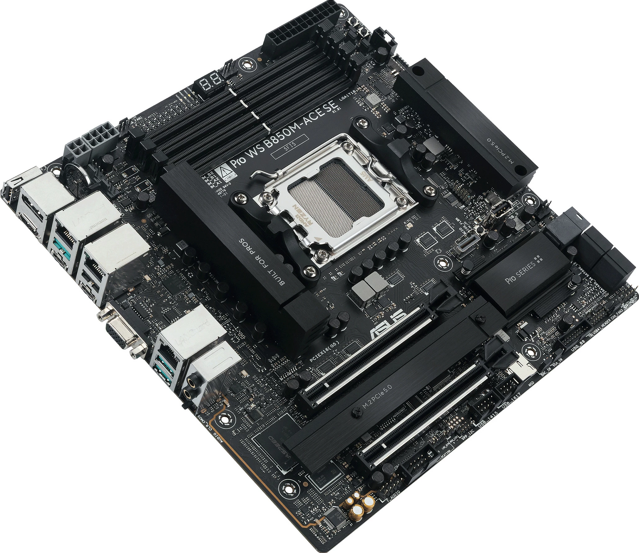 Pllakë amë ASUS Pro WS B850M-ACE SE, Socket AM5, DDR5 deri 256GB, PCIe 5.0, 10GbE/2.5GbE
