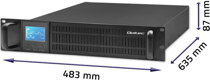 UPS rack Qoltec 53946, 2kVA, 1600W, LCD, i zi