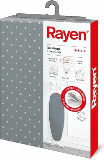 Mbulesë universale për dërrasë hekurosjeje Rayen 611204 45 x 130 cm, rezistente nxehtësisë, gri