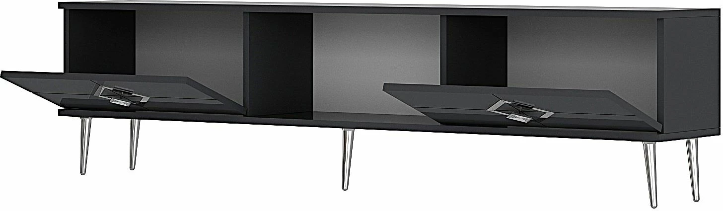 Komodë TV Skye Decor, ngjyrë antracit, argjendtë