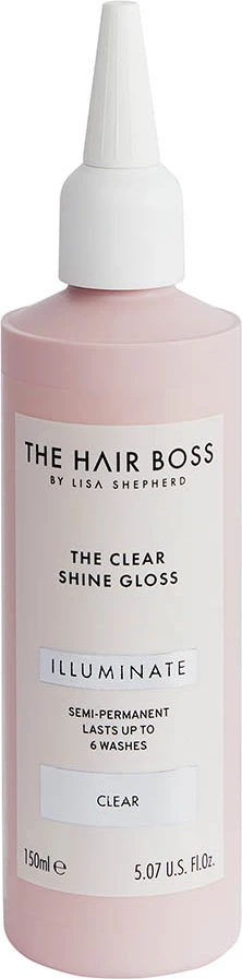 Gloss për flokë The Hair Boss Clear Shine Gloss për femra transparent 150ml