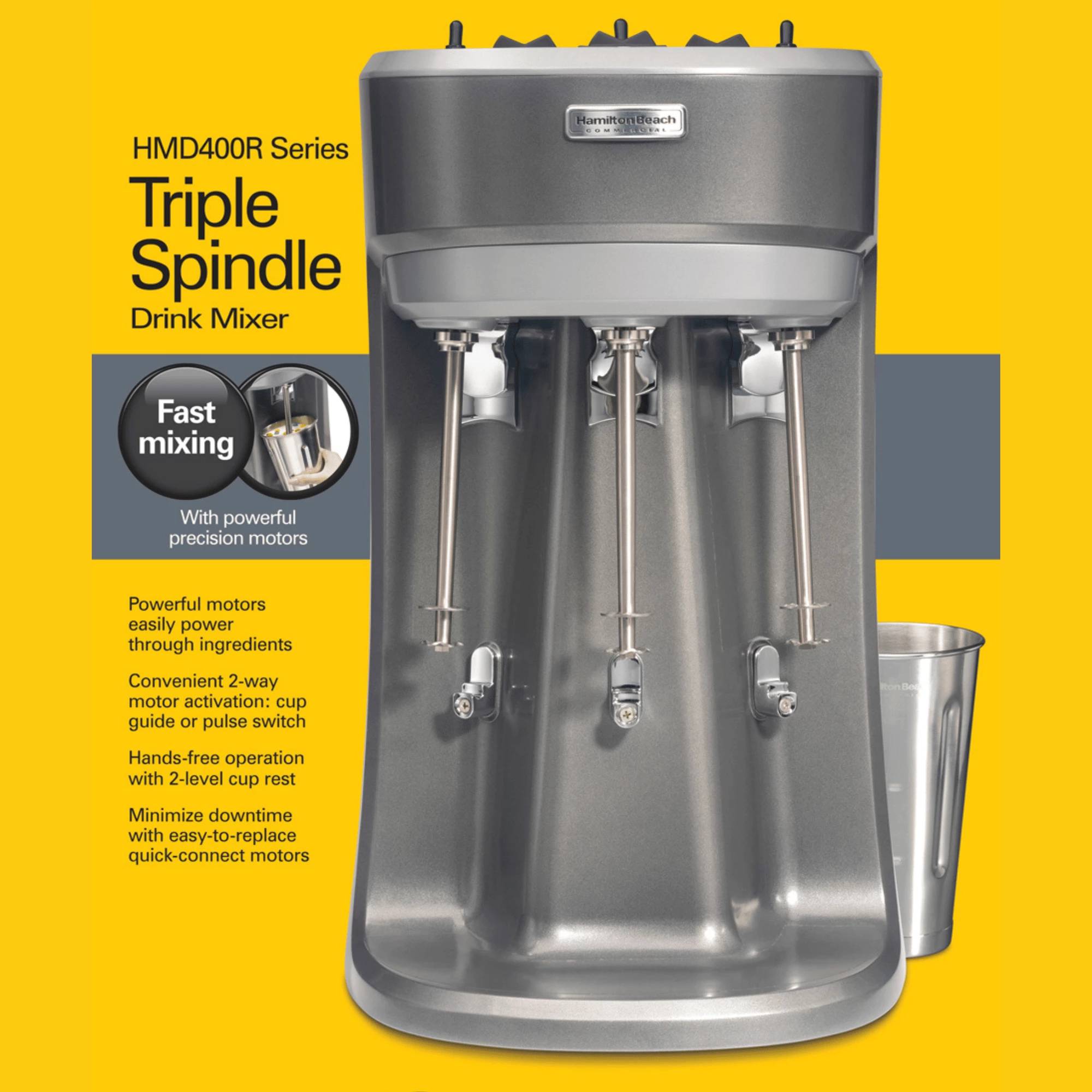 Mikser pije me tre bosht, Hamilton Beach Commercial, 3x 1/3 HP, 318x229x521mm