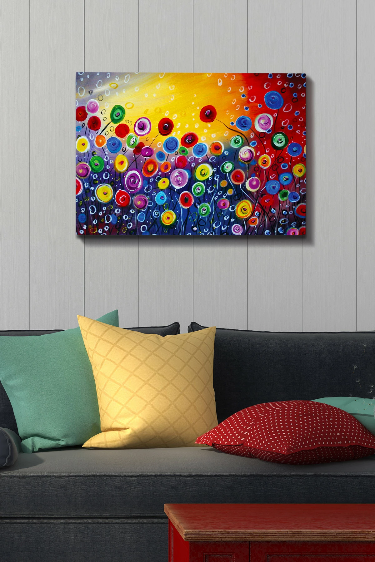 Pikturë dekorative në kanavacë, shumëngjyrëshe, kornizë druri, 50x70cm
