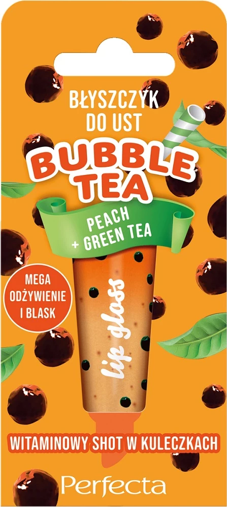 Gloss për buzë Perfecta Bubble Tea Peach + Green Tea për femra, 10g