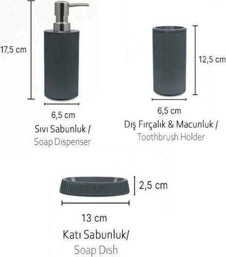 Set banjoje 3 pjesësh Mijölnir, PZR-065, ngjyrë antracit
