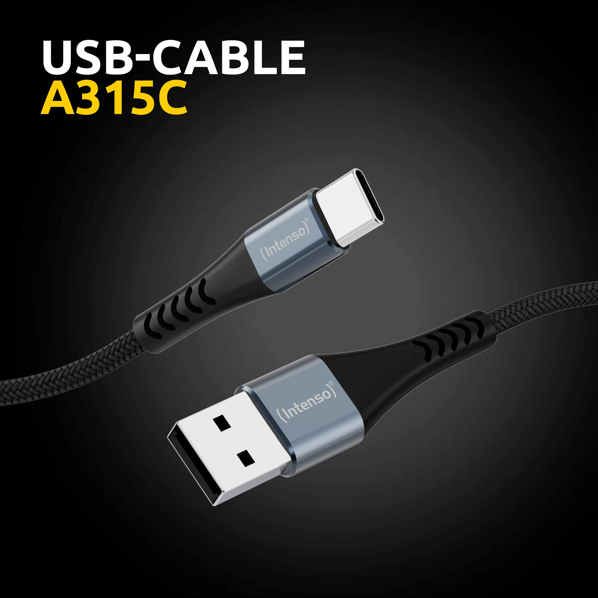 Kabllo karikimi/dhënash Intenso A315C USB-A në USB-C, 1.5m, 60W QC 3.0, e zezë