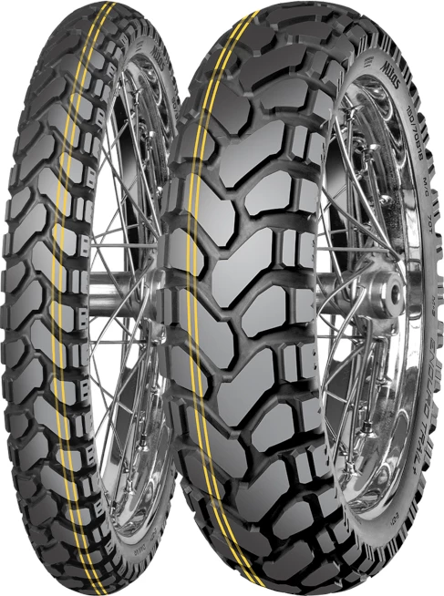 Gomë motoçiklete Mitas Enduro Trail+ Dakar 120/70B19 60H (F), M+S, TL/TT, 2 vija të verdha