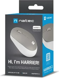 Maus Natec, wireless, i bardhë/hiri 