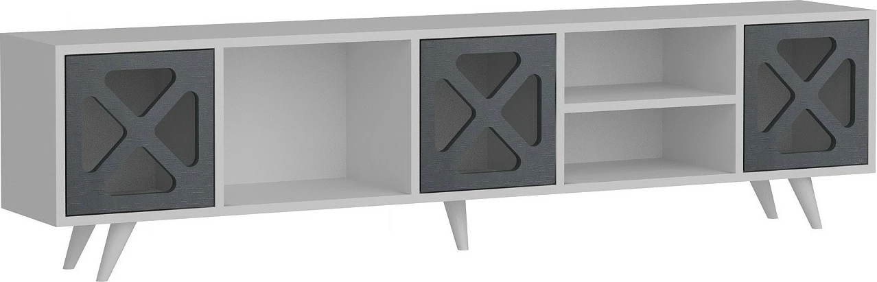 Komodë TV Hanah Home, Sinef, e bardhë dhe antracit