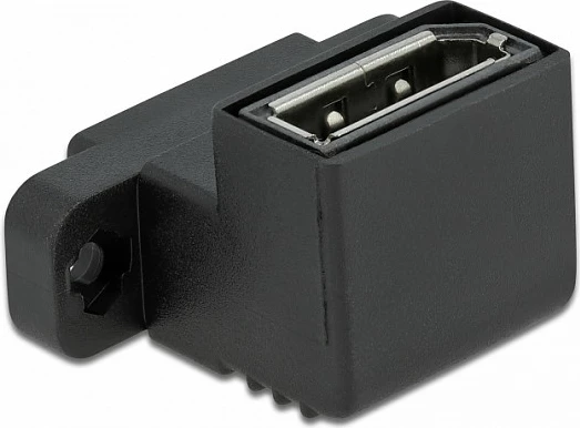 Adapter DisplayPort DeLOCK Easy 45 90°, femër-femër, 8K, i zi