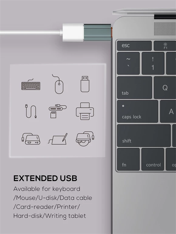 Adapter OTG LDNIO LC140 USB-C në USB-A USB 3.0, gri