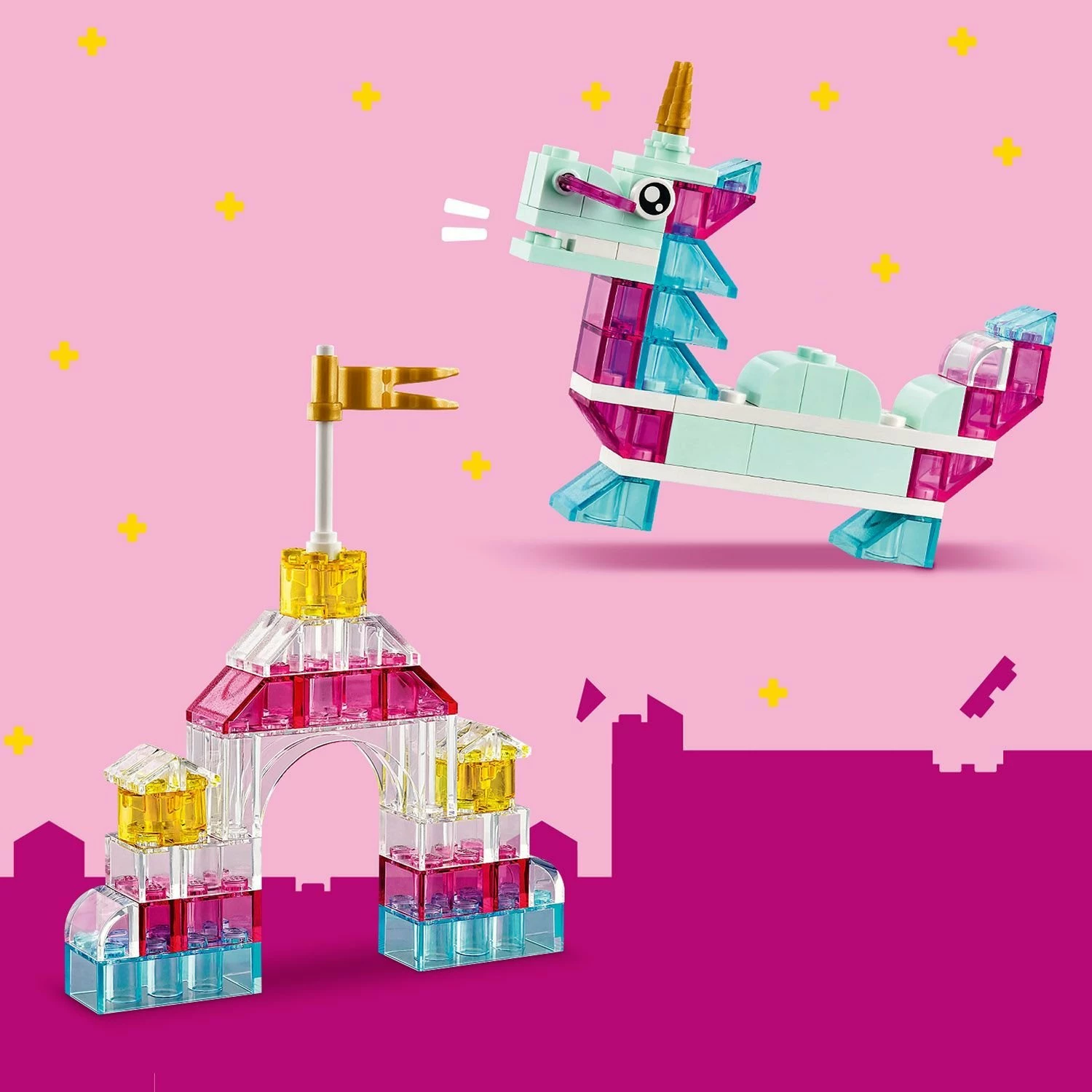 Set kockash LEGO Classic 11040, 340 copë, transparente shumëngjyrëshe, 5+ vjeç