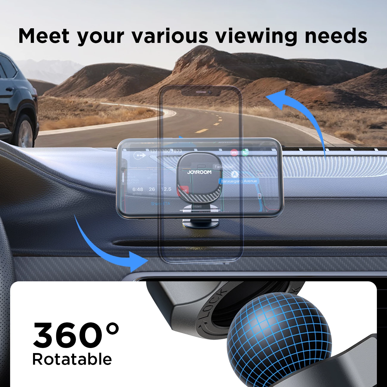 Mbështjellës magnetik për makinë Joyroom JR-ZS400 për panel, i zi