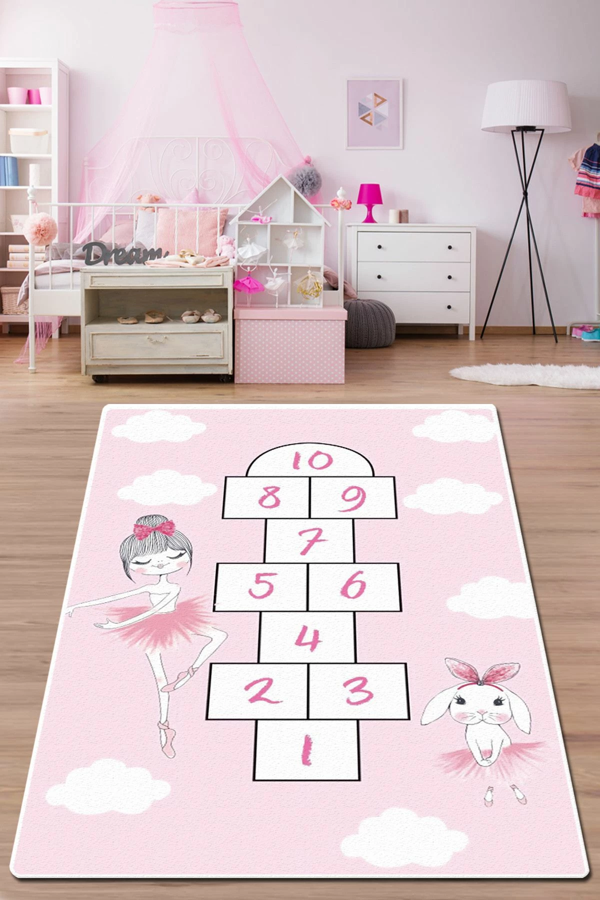 Qilim për korridor, dizajn hopscotch, shumëngjyrësh, 120x150cm, Conceptum Hypnose Campana DJT