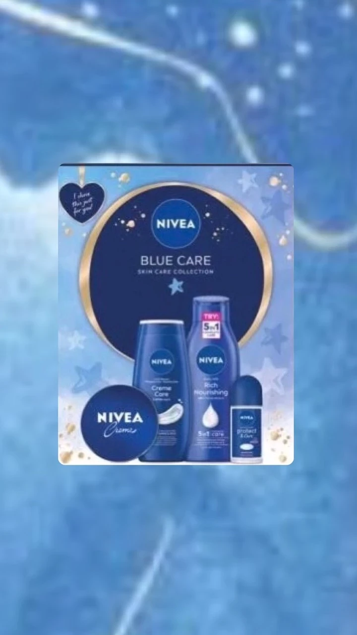 Set për trup Nivea Blue Care, Losion trupi 400 ml + Xhel dushi 250 ml + Antiperspirant roll-on 50 ml