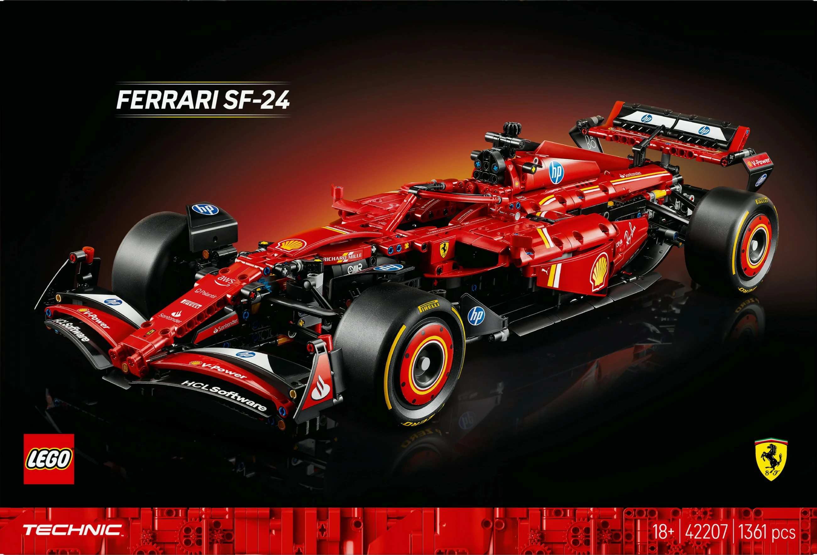 Set ndërtimi LEGO Ferrari SF-24 F1, 1361 pjesë, plastikë, shumëngjyrësh
