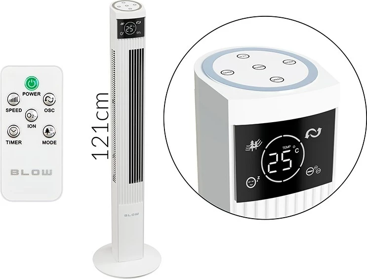 Ventilator kolonë BLOW XXL 90W, i bardhë