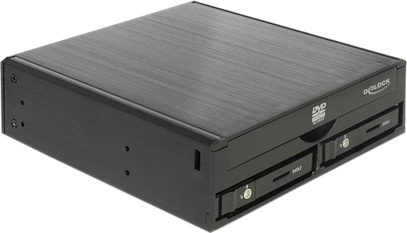 Rack mobil për HDD/SSD DeLOCK 47230, 5.25", SATA III, hot-swap, i zi
