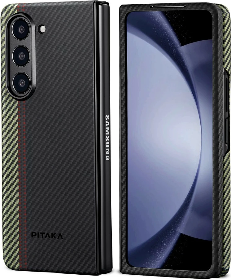 Mbështjellës Pitaka Air Case Overture për Samsung Galaxy Z Fold 5, aramid fiber 0.6mm, Qi compatible, Multicolor 8