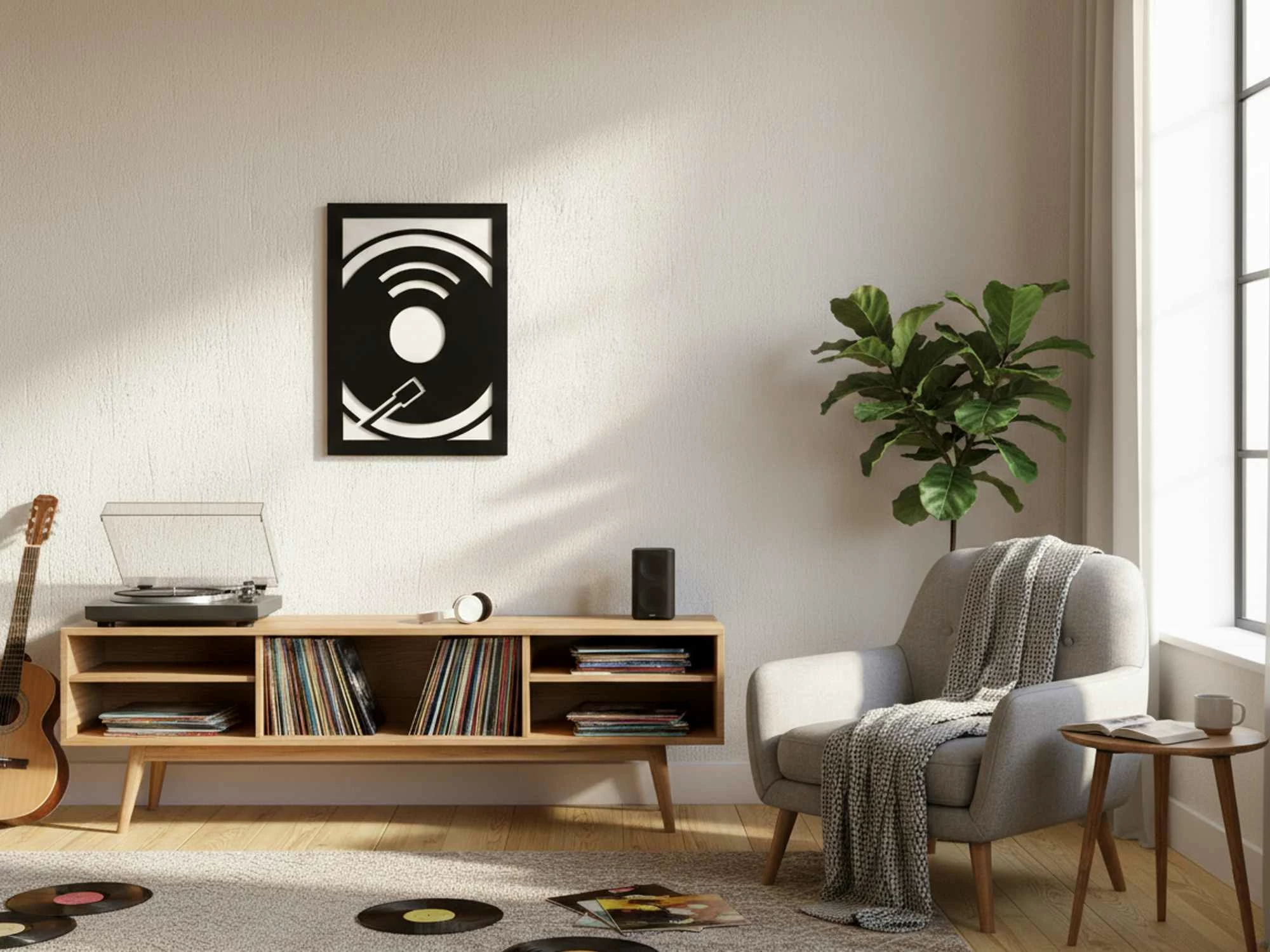 Pikturë dekorative me kornizë, MDF, Turntable, Wallity