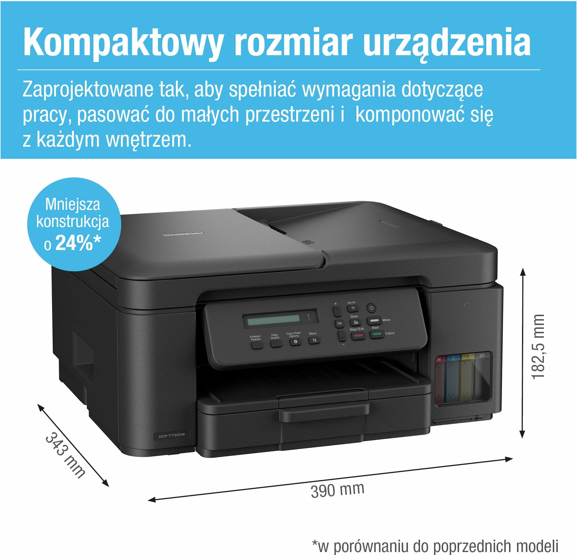 Pajisje multifunksionale Brother DCP-T730DW InkBenefit A4 Wi‑Fi duplex, e zezë, me shishe boje
