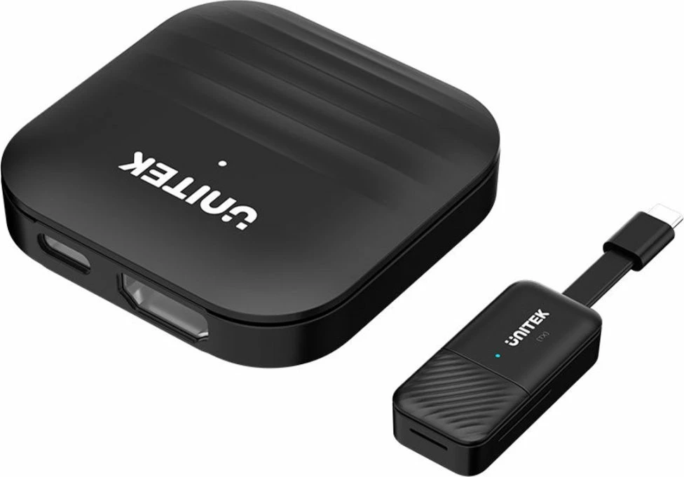 Sistem transmetimi HDMI pa tel Unitek V1184A01, USB-C në HDMI, 50 m, 1080p@60Hz, i zi, set transmetues + marrës