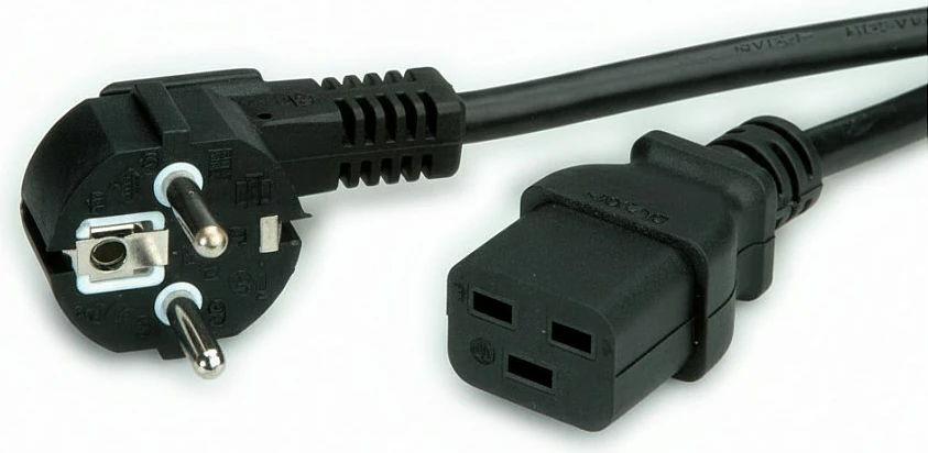 Kabllo rryme VALUE CEE7/7 (Schuko) në IEC 320 C19, 0.8 m, 16A, e zezë