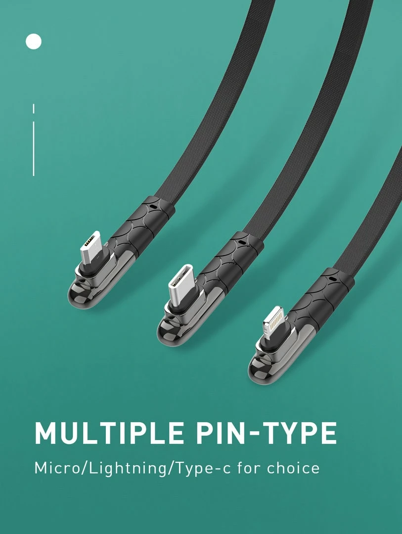 Kabllo e karikimit Ldnio 90 Angle 2.4A USB3.0 Data Cable
