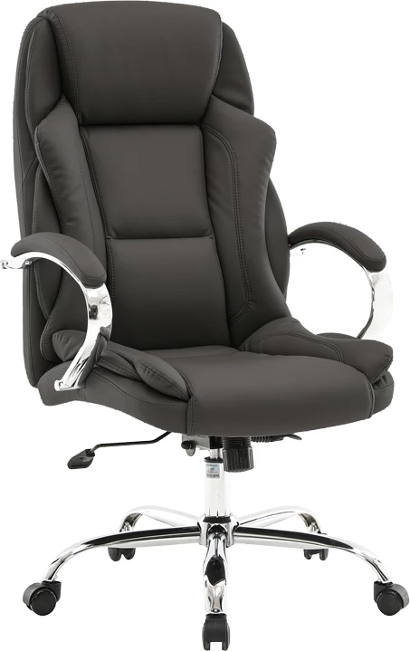 Karrige menaxheri për zyre Verxian, lëkurë artificiale e zezë, 70x68x116cm