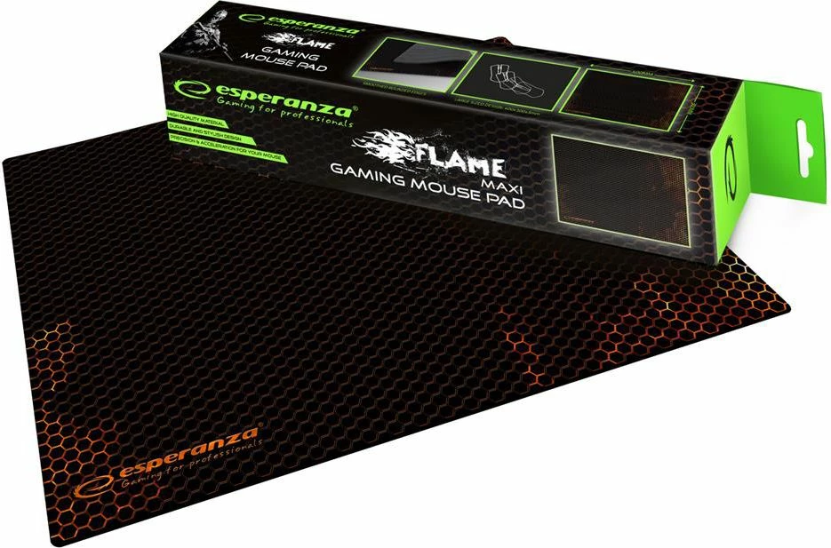 Mauspad gaming Esperanza Flame Maxi EGP103R 40x30cm i zi/kuq