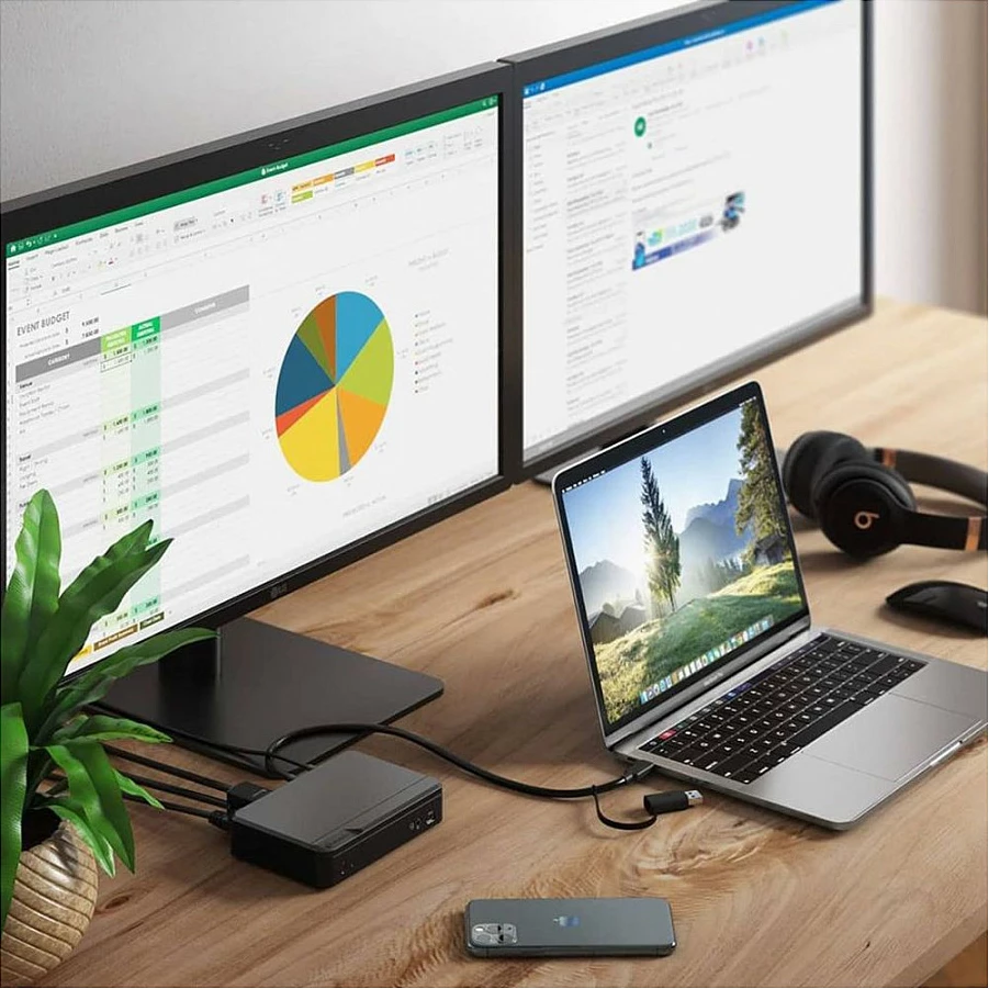 Docking station ALOGIC Universal Twin HD USB-C & USB-A, 85W, 2x HDMI, RJ-45, e zezë