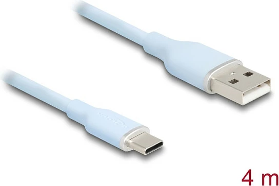 Kabllo USB DeLOCK 81224, USB-A në USB-C, 4 m, USB 2.0, 3 A, blu