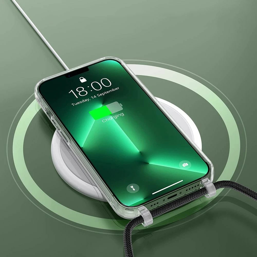 Mbështjellës Tech-Protect FlexAir Chain me MagSafe për iPhone 15 Pro, Zi/Bezhë, set me rrip