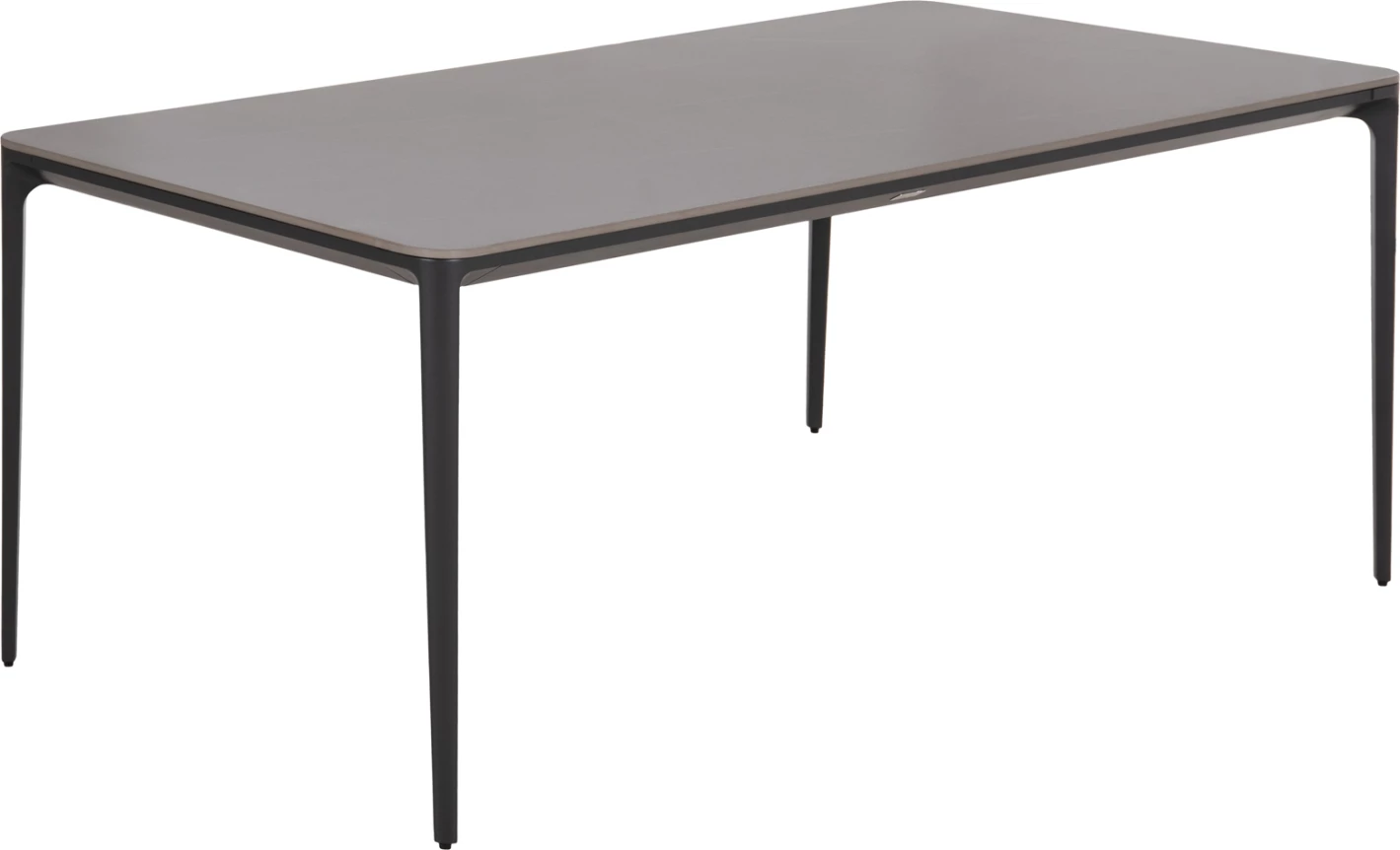 Tavolinë ngrënieje STAD, kornizë alumini gri, sipërfaqe prej guri të sinterizuar, 180x90x75cm
