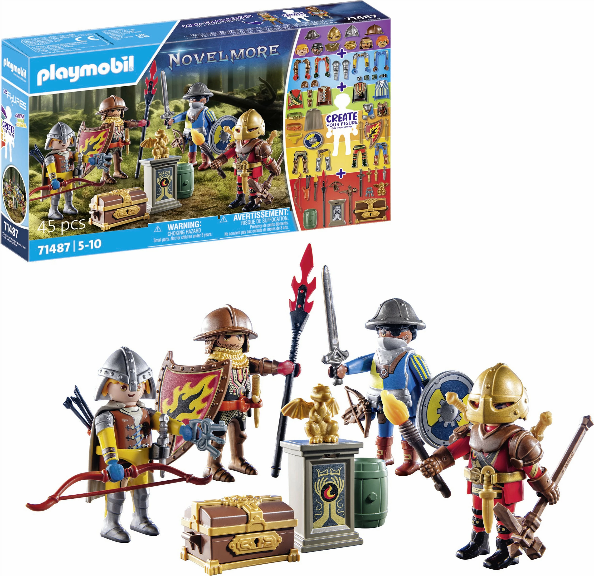 Set figurina Playmobil Novelmore My Figures 71487, Kalorës i Novelmore, 45 copë, shumëngjyrësh
