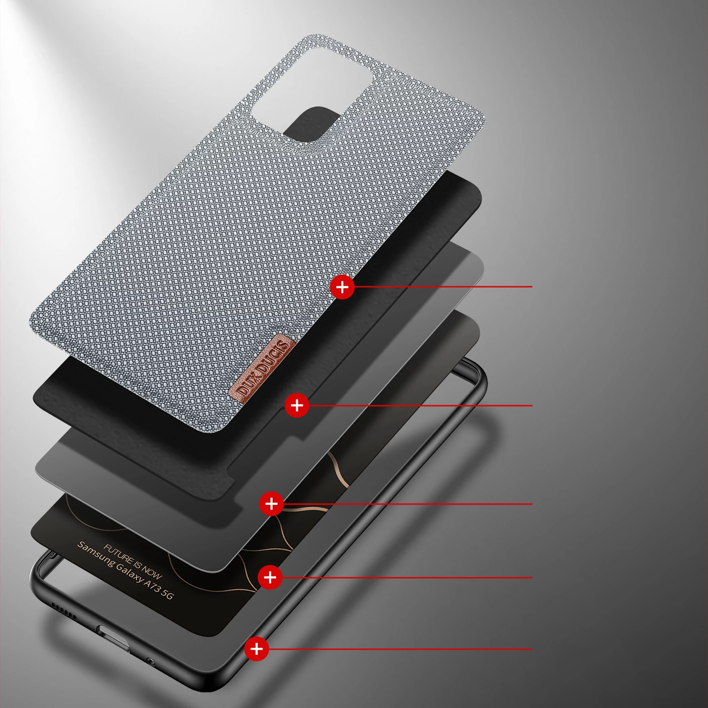 Mbështjellës Dux Ducis Fino për Samsung Galaxy A73, najlon, kaltër