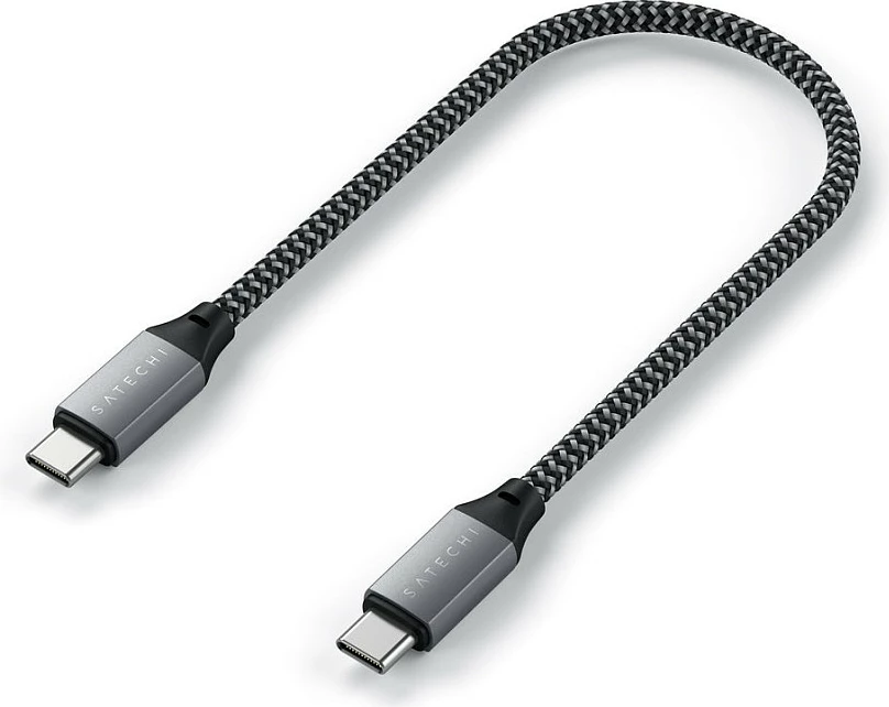 Kabllo USB-C Satechi, USB-C në USB-C, 24-pin, e thurur, gri/zi