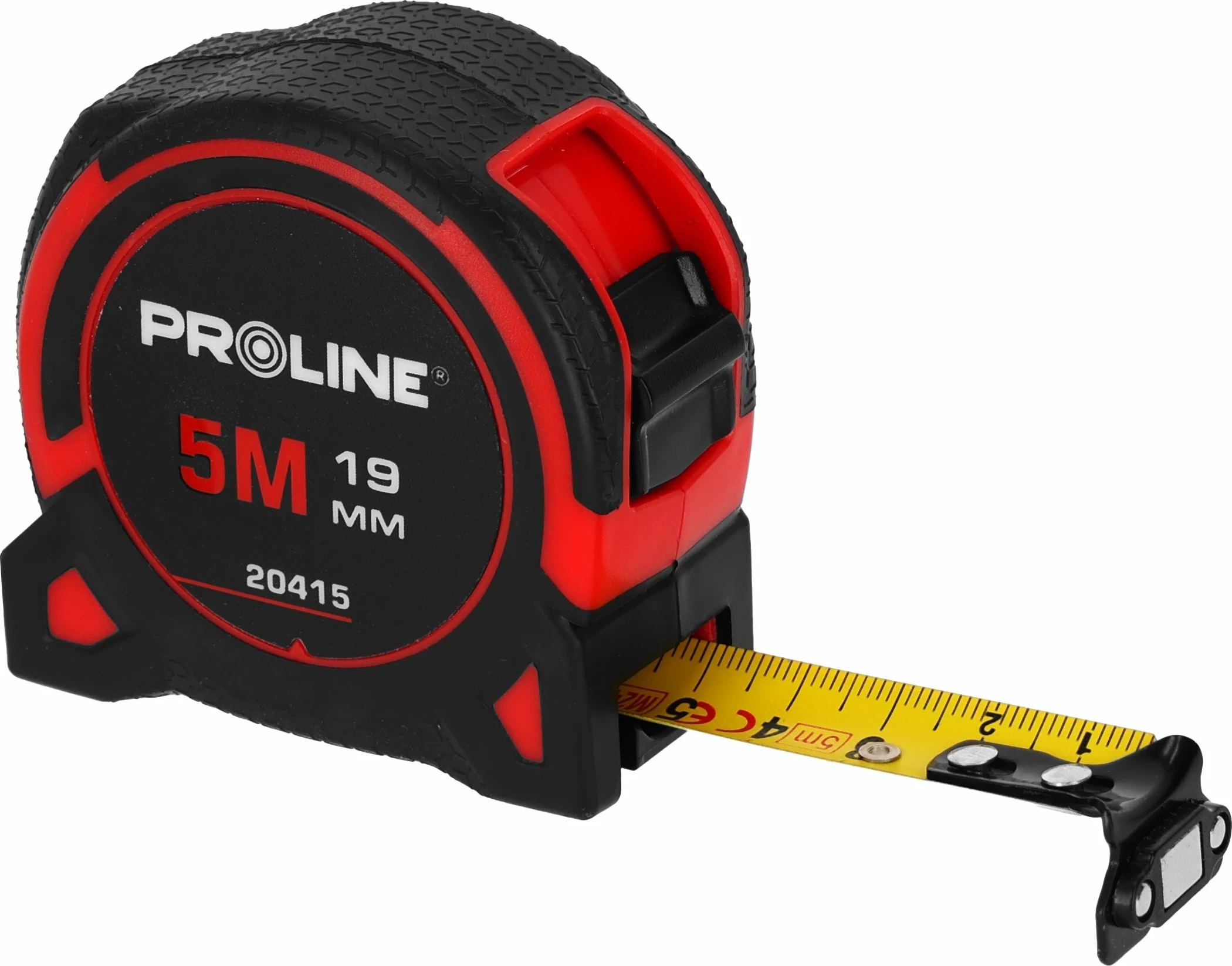 Metër shirit PROLINE 20415 5m/19mm me magnet, zi/kuqe