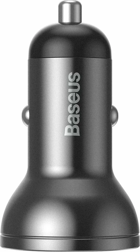 Karikues veture Baseus CCBX-0G, 2x USB, 24W, me ekran LCD, Gri