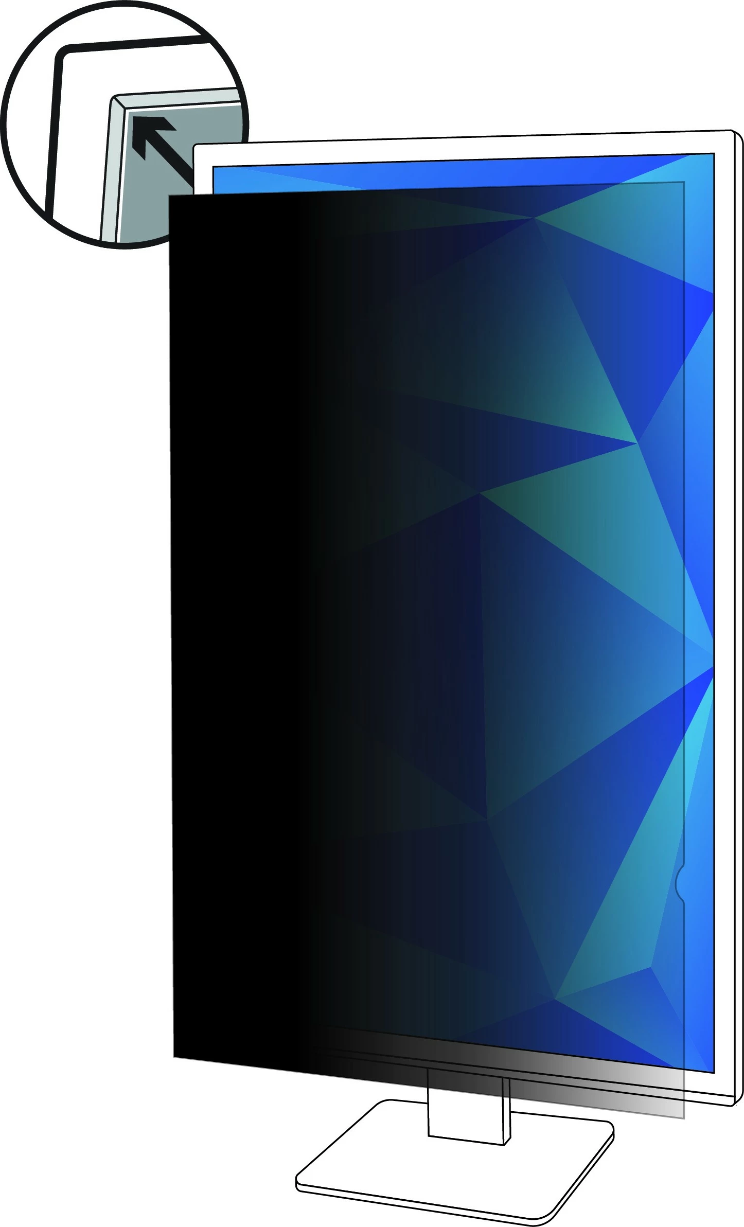 Filtër privatësie 3M PF215W9P, 21.5 inç, 16:9, i zi