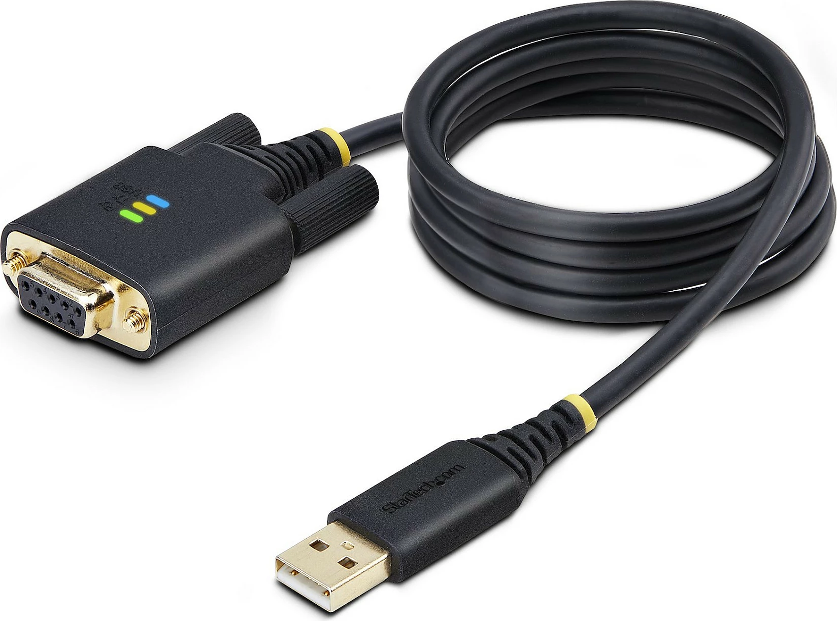 Adapter kabll USB-A në RS232 Null Modem StarTech, 1m, FTDI, DB9, i zi