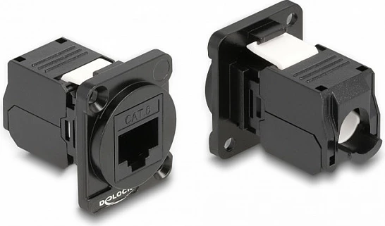 Modul rrjeti DeLOCK D-Type RJ45 Cat6 në LSA, femër, i zi