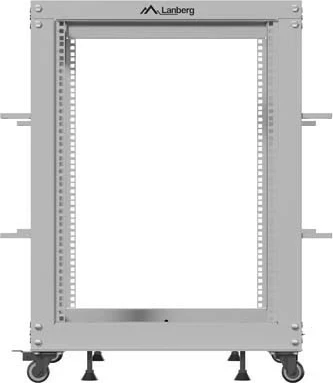 Kasë rrjeti Lanberg Open Rack 15U, 600x600-1100mm, e hirtë