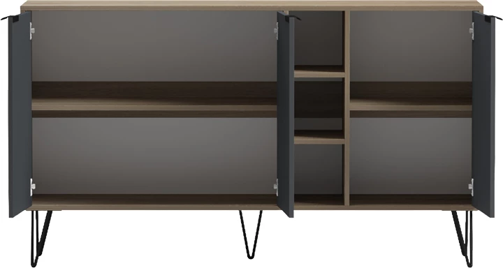 Bufe Balain, sonoma-antracit, 142x35.5x83cm