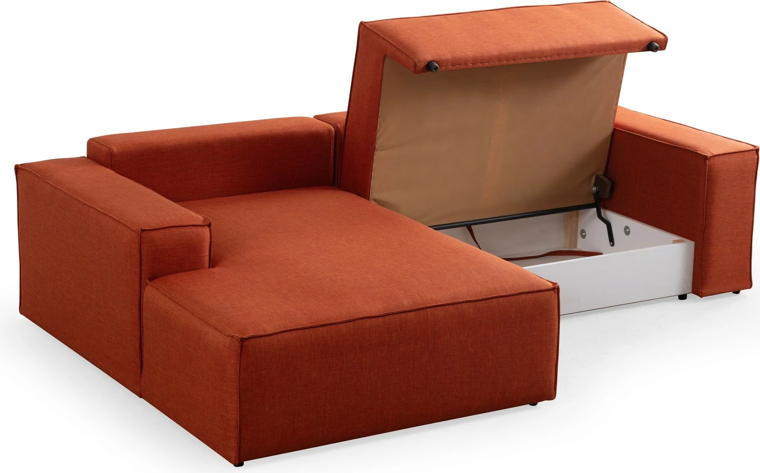 Kënd divan-krevat Atelier del Sofa, kënd i majtë, portokalli