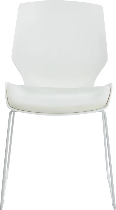 Karrige vizitori për zyre, PP e bardhë, jastëk ngjyrë fildishi, 47x52x85cm